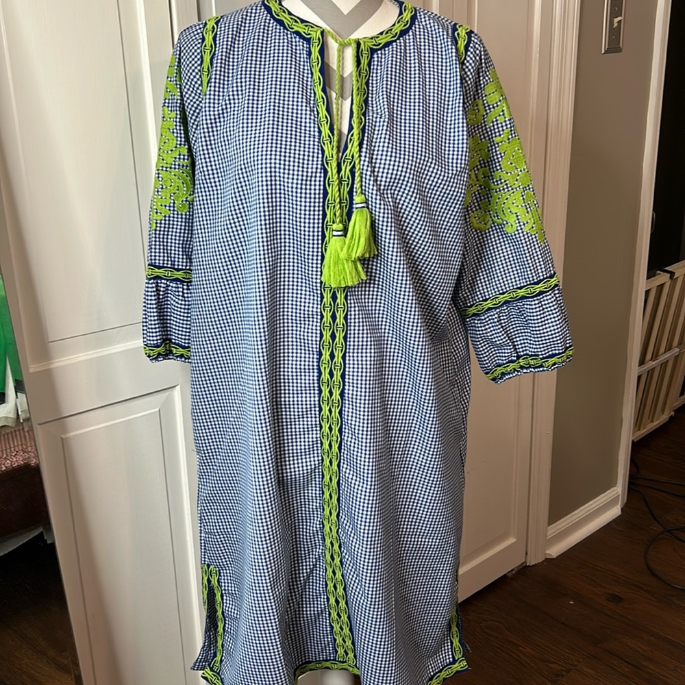 Gretchen Scott Designs Blue and Green Dress